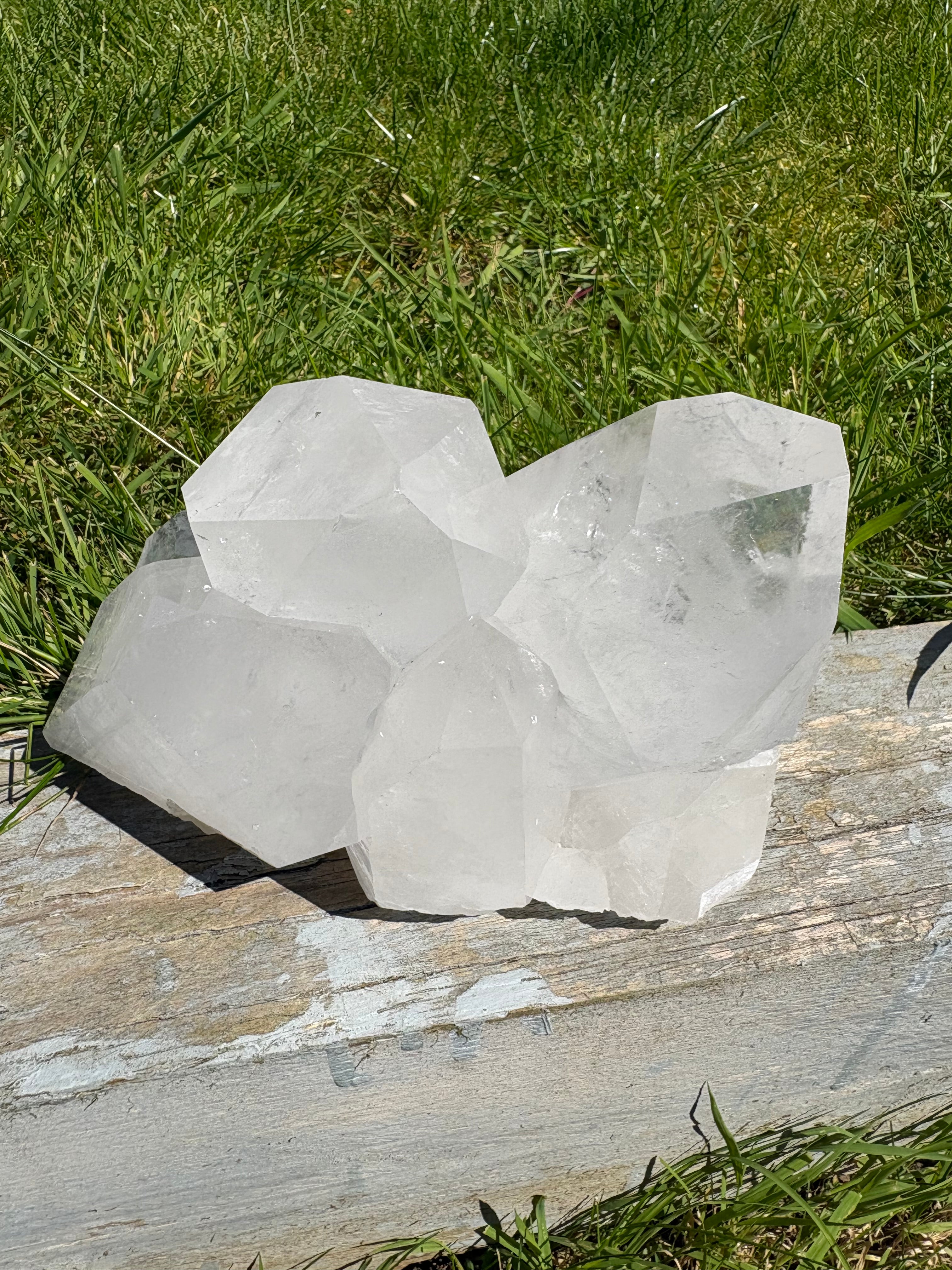 Large Chunky Clear Quartz Double Cluster