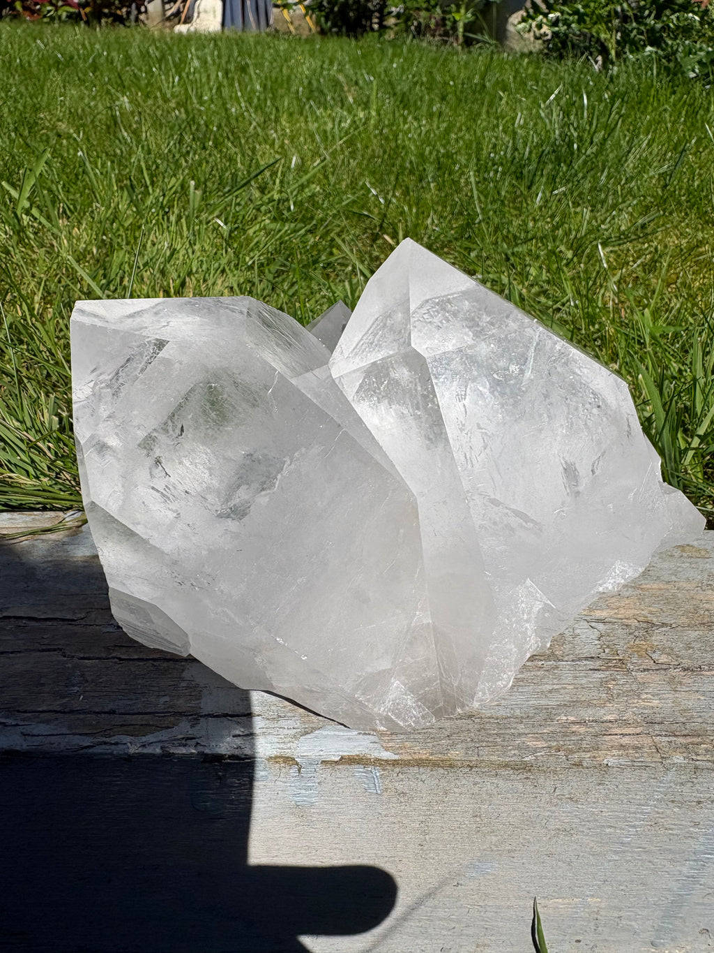 Large Chunky Clear Quartz Double Cluster