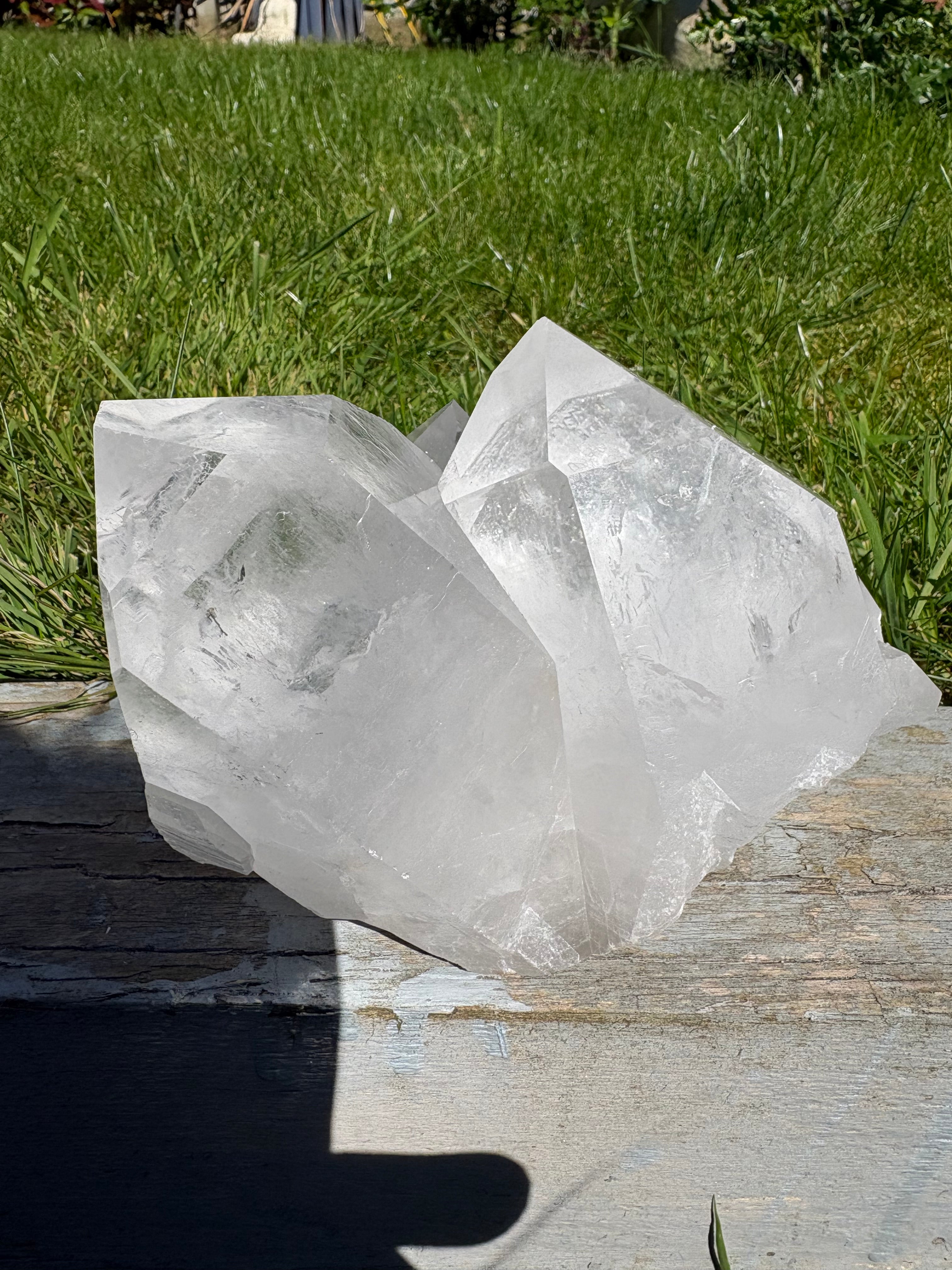 Large Chunky Clear Quartz Double Cluster