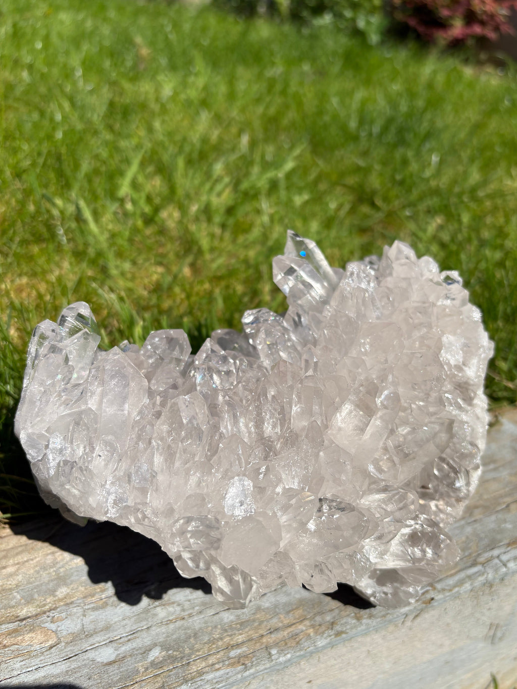 High Vibration Clear Quartz Cluster with Multiple Points at 360 Degrees