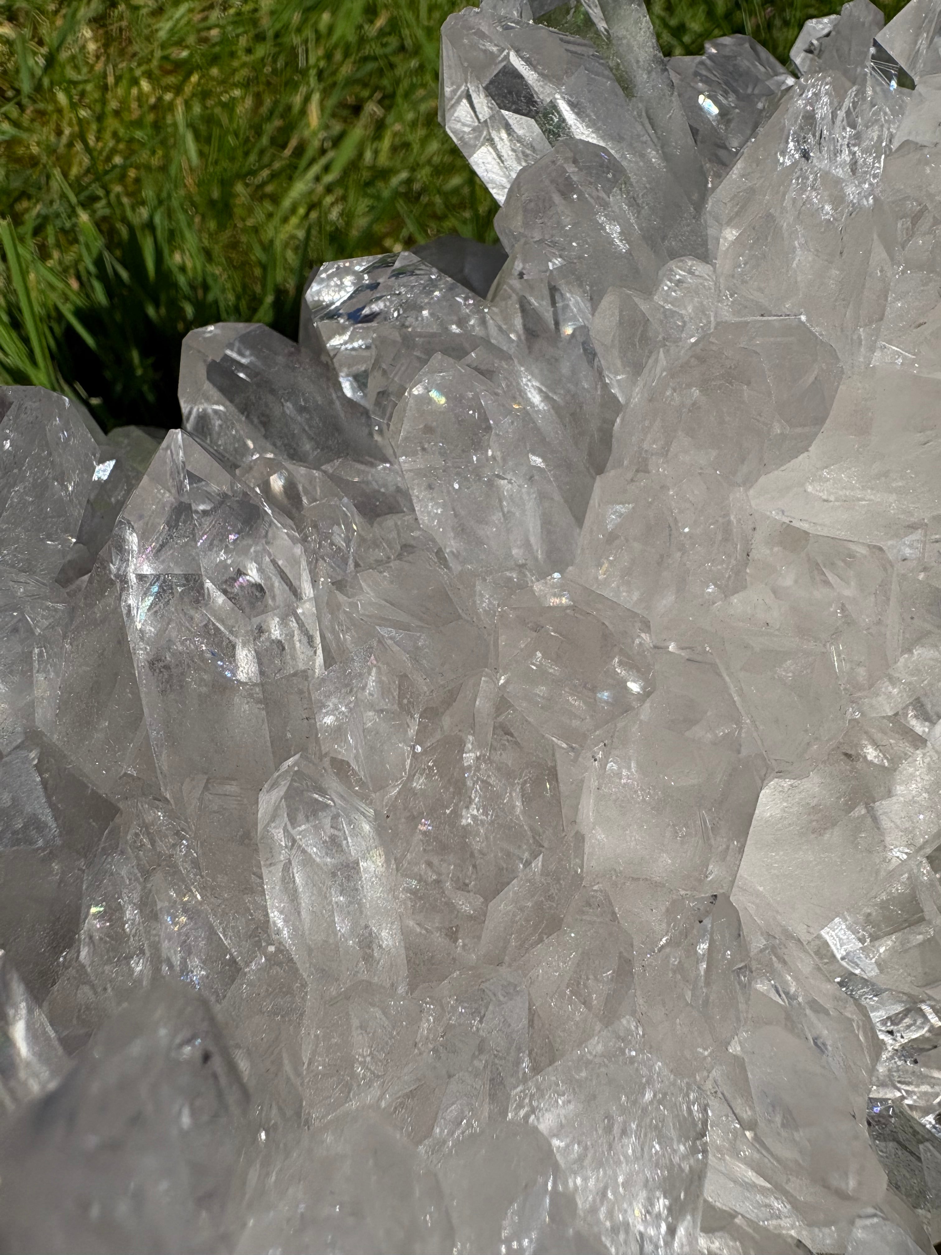 High Vibration Clear Quartz Cluster with Multiple Points at 360 Degrees
