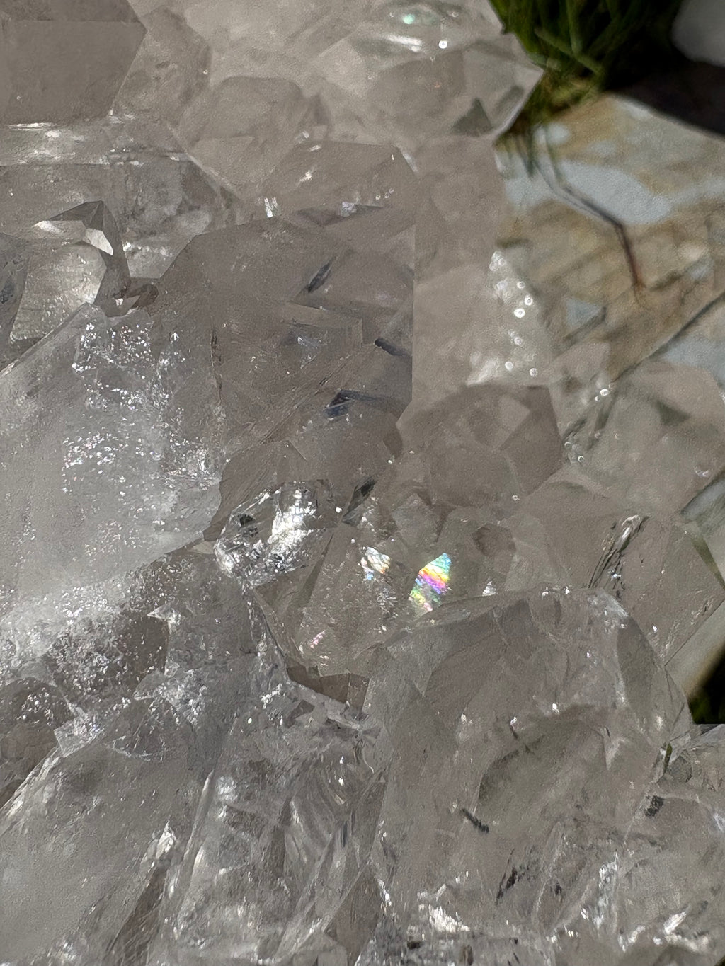 High Vibration Clear Quartz Cluster with Multiple Points at 360 Degrees