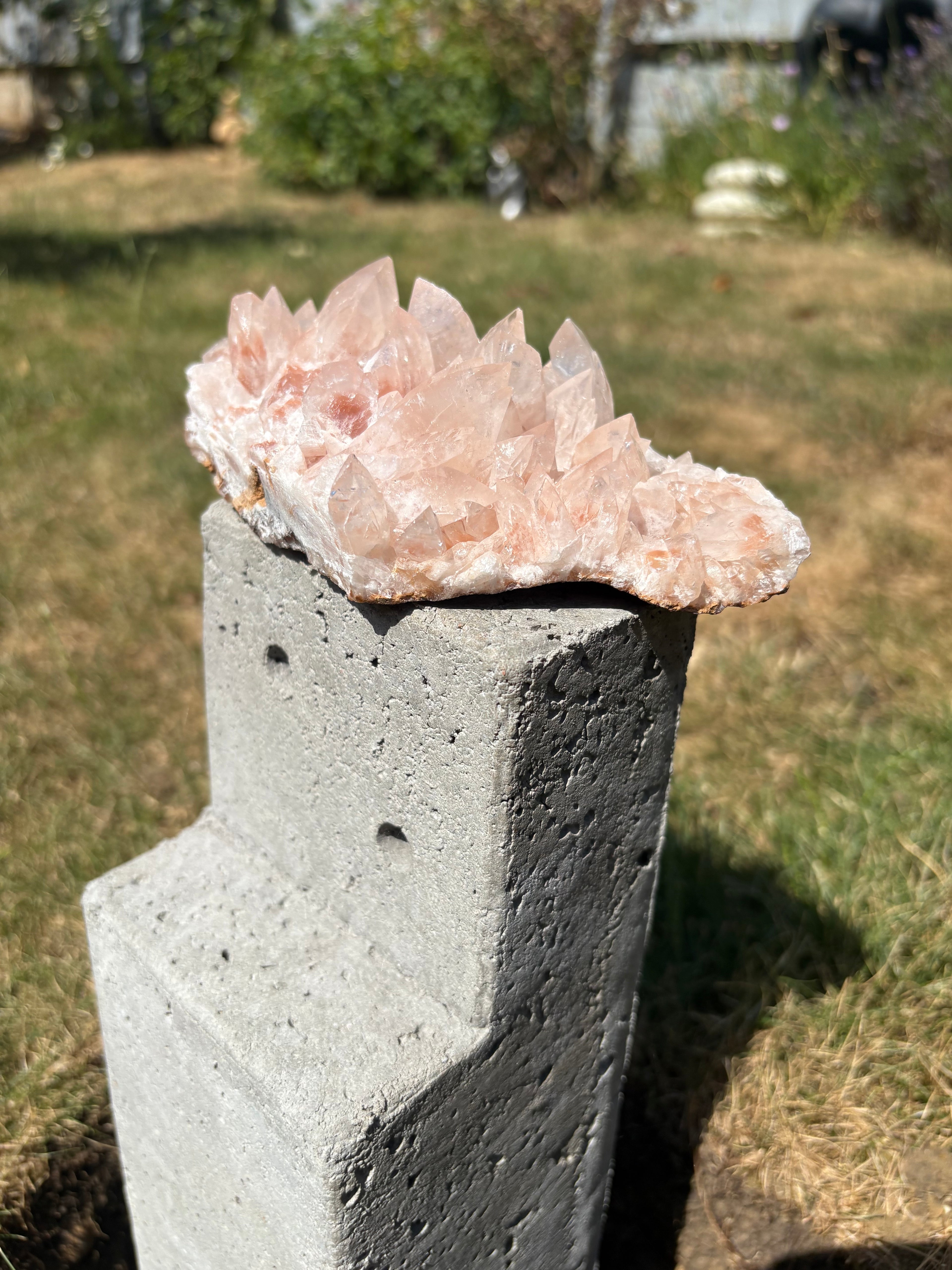 Pink swallowtail calcite “Guan Yin” crystal
