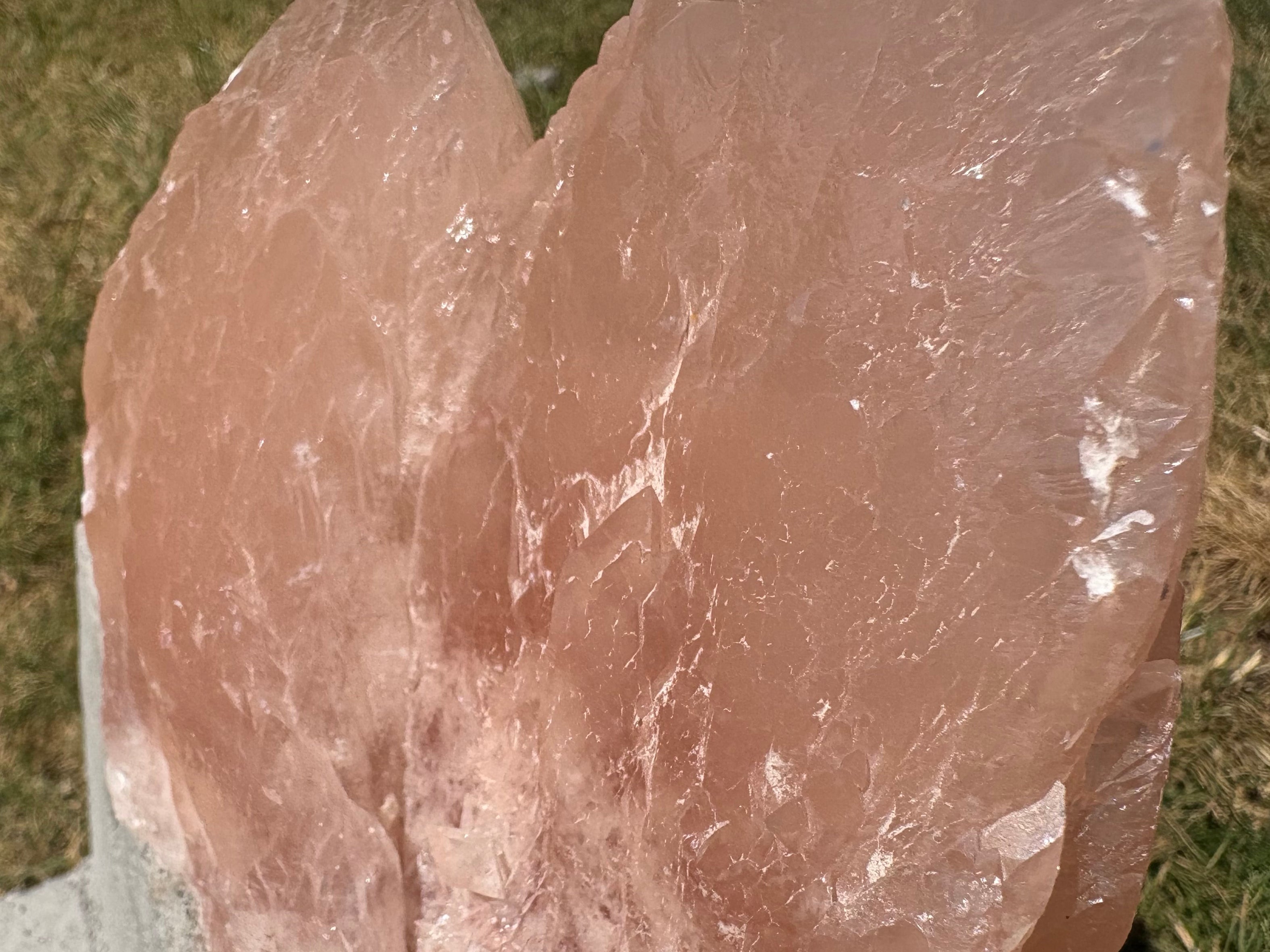 Pink swallowtail calcite “Guan Yin” crystal