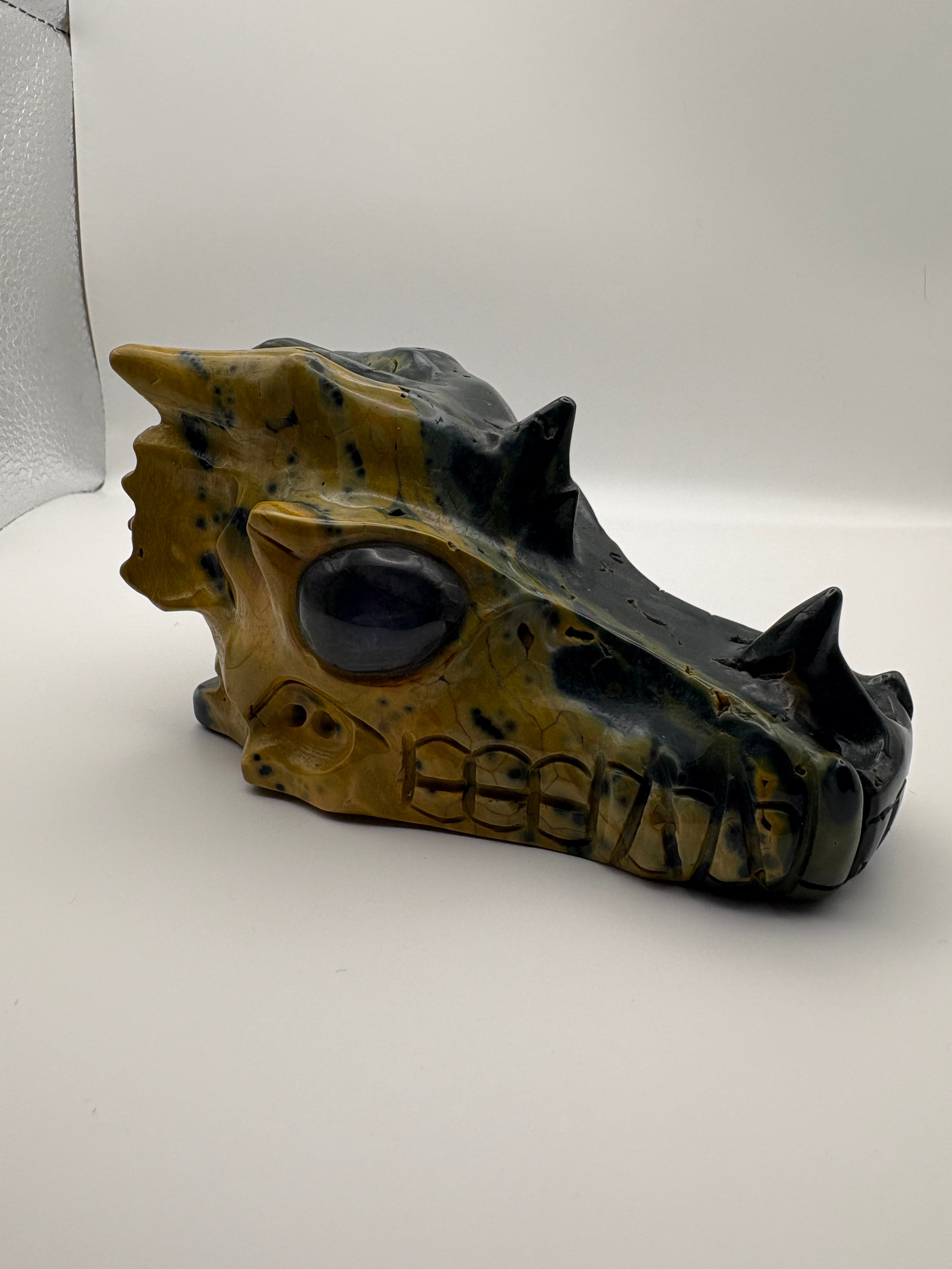 Large Crystal Serpentine Dragon Skull