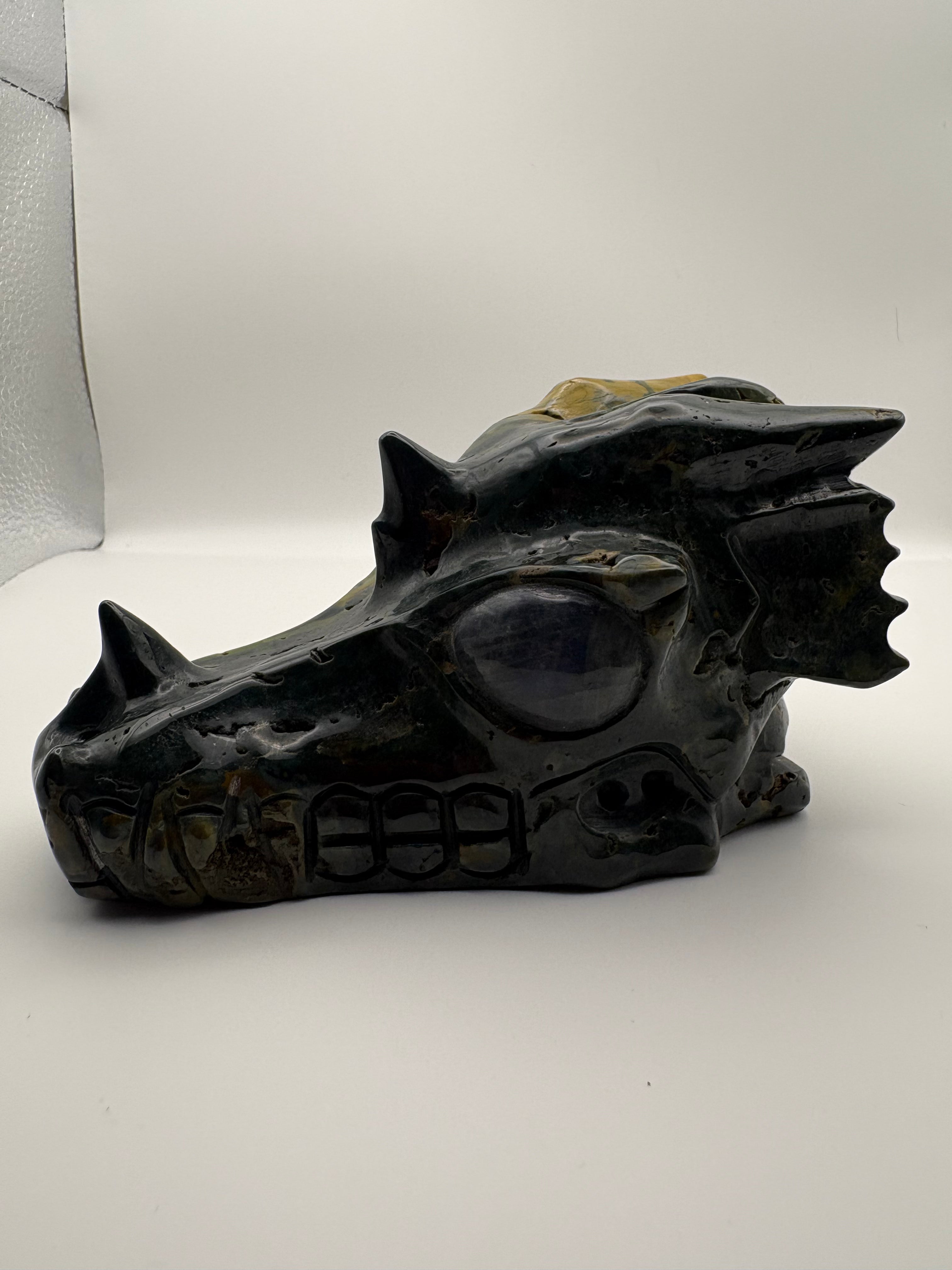Large Crystal Serpentine Dragon Skull