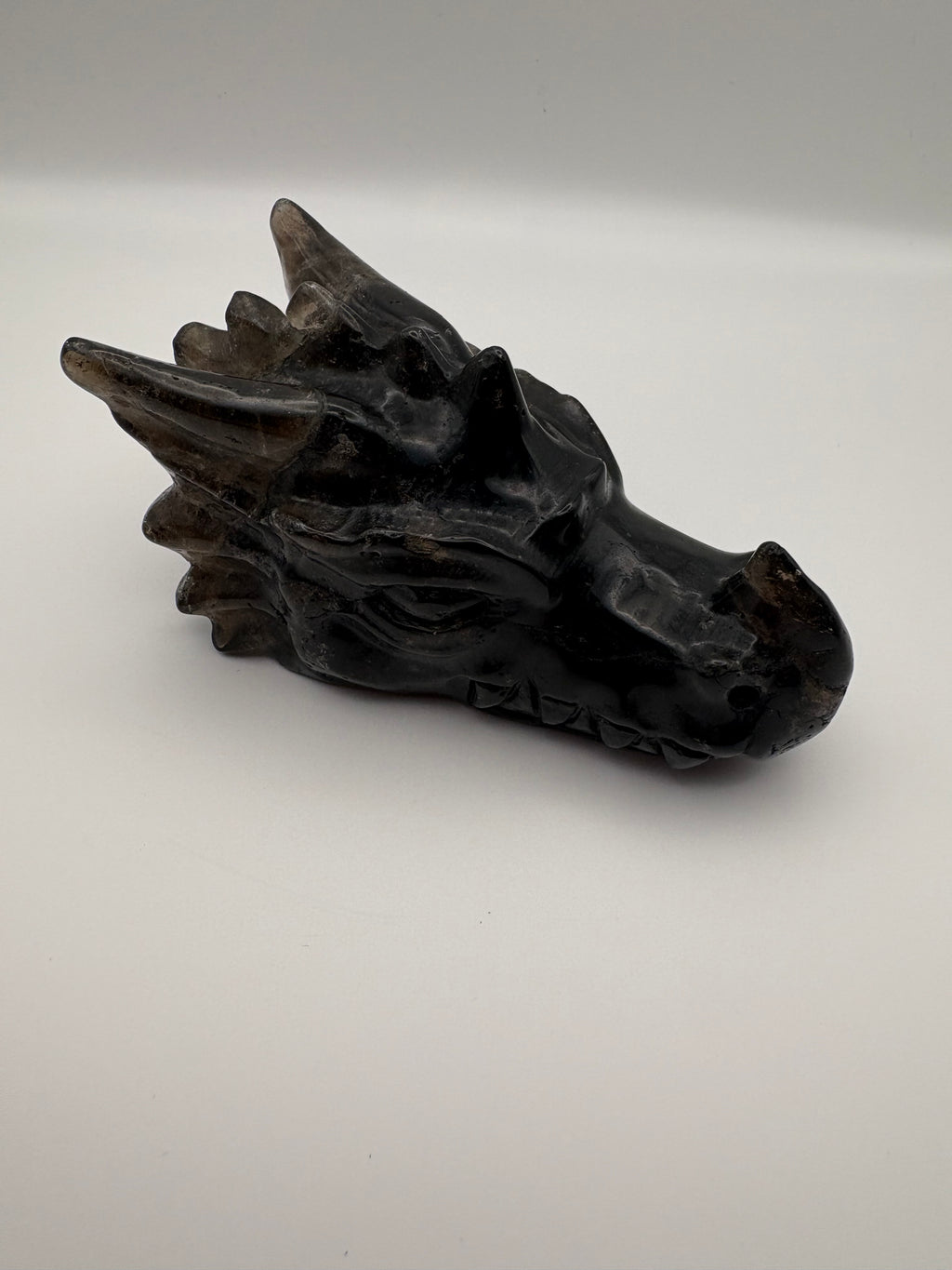 Medium Sized Smoky Quartz Dragon Skull