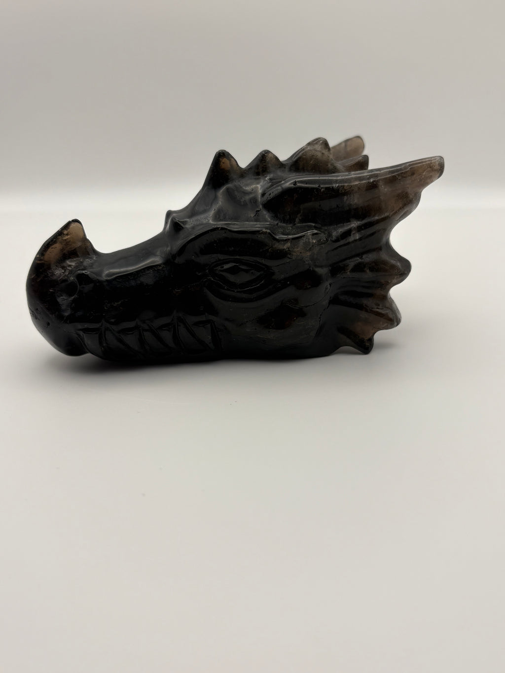Medium Sized Smoky Quartz Dragon Skull