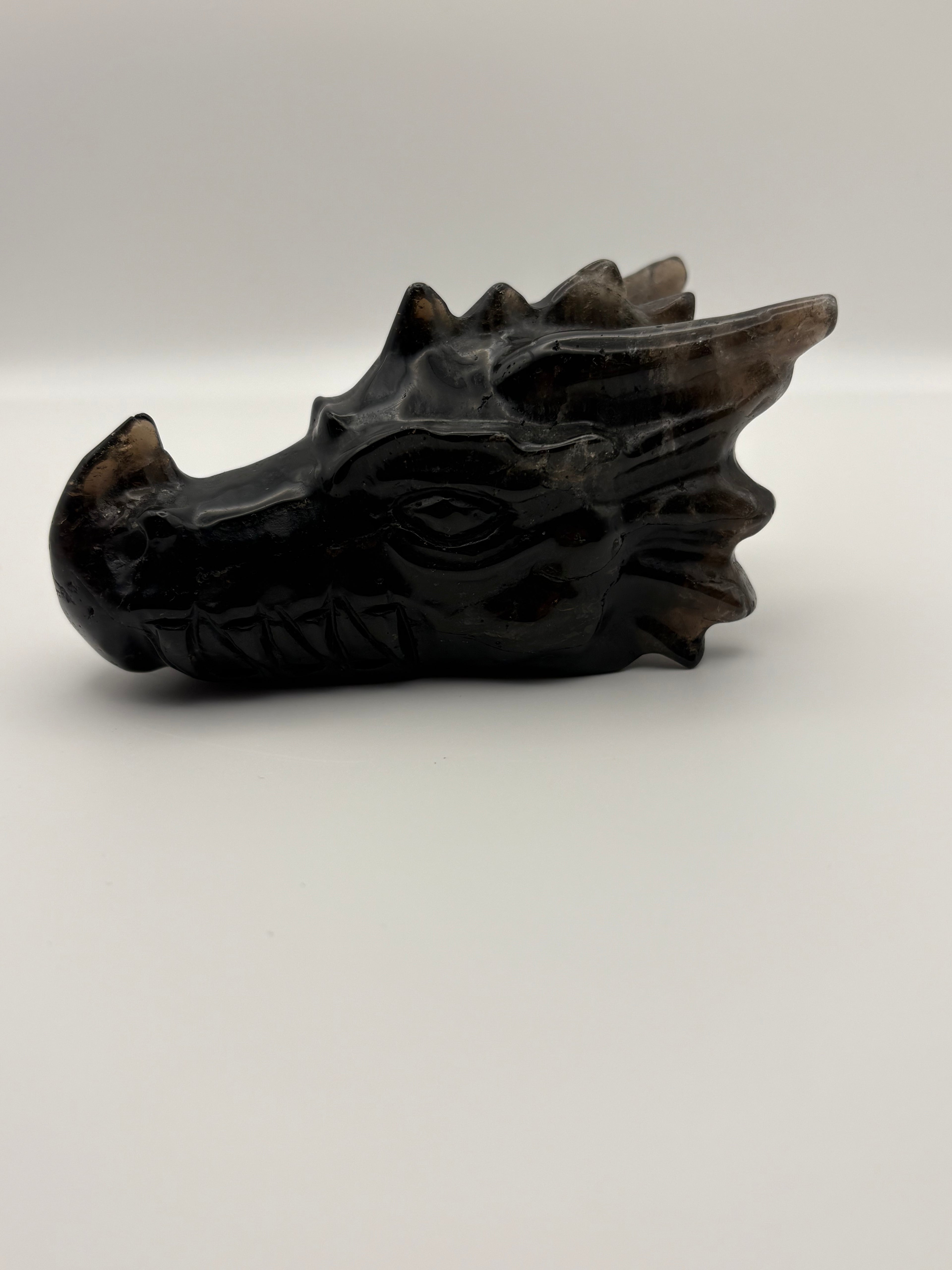 Medium Sized Smoky Quartz Dragon Skull
