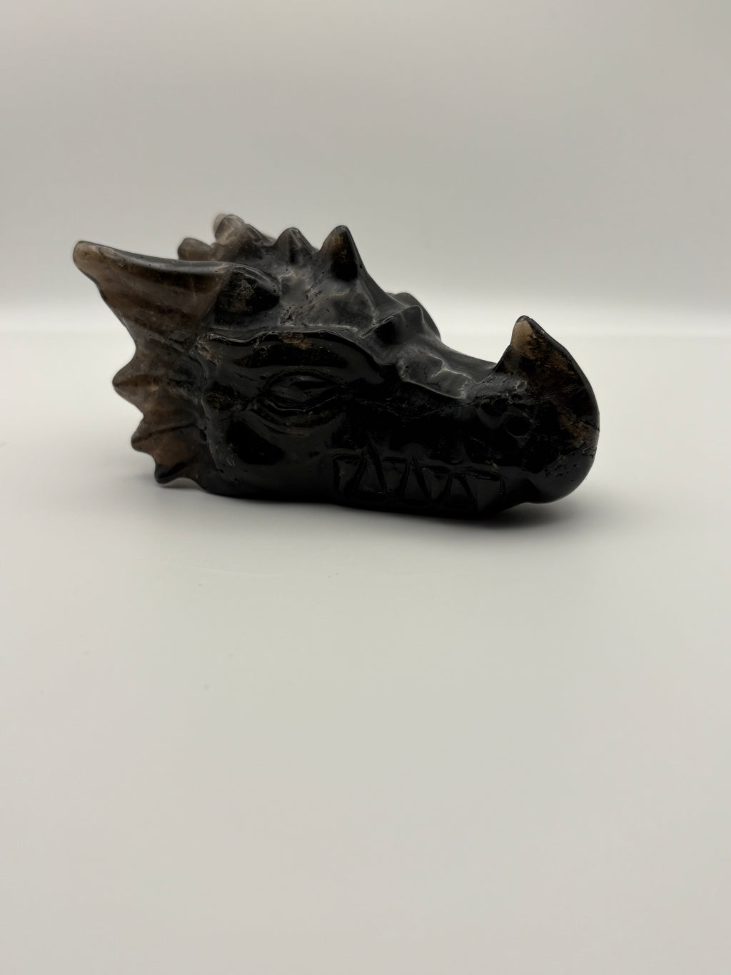 Medium Sized Smoky Quartz Dragon Skull