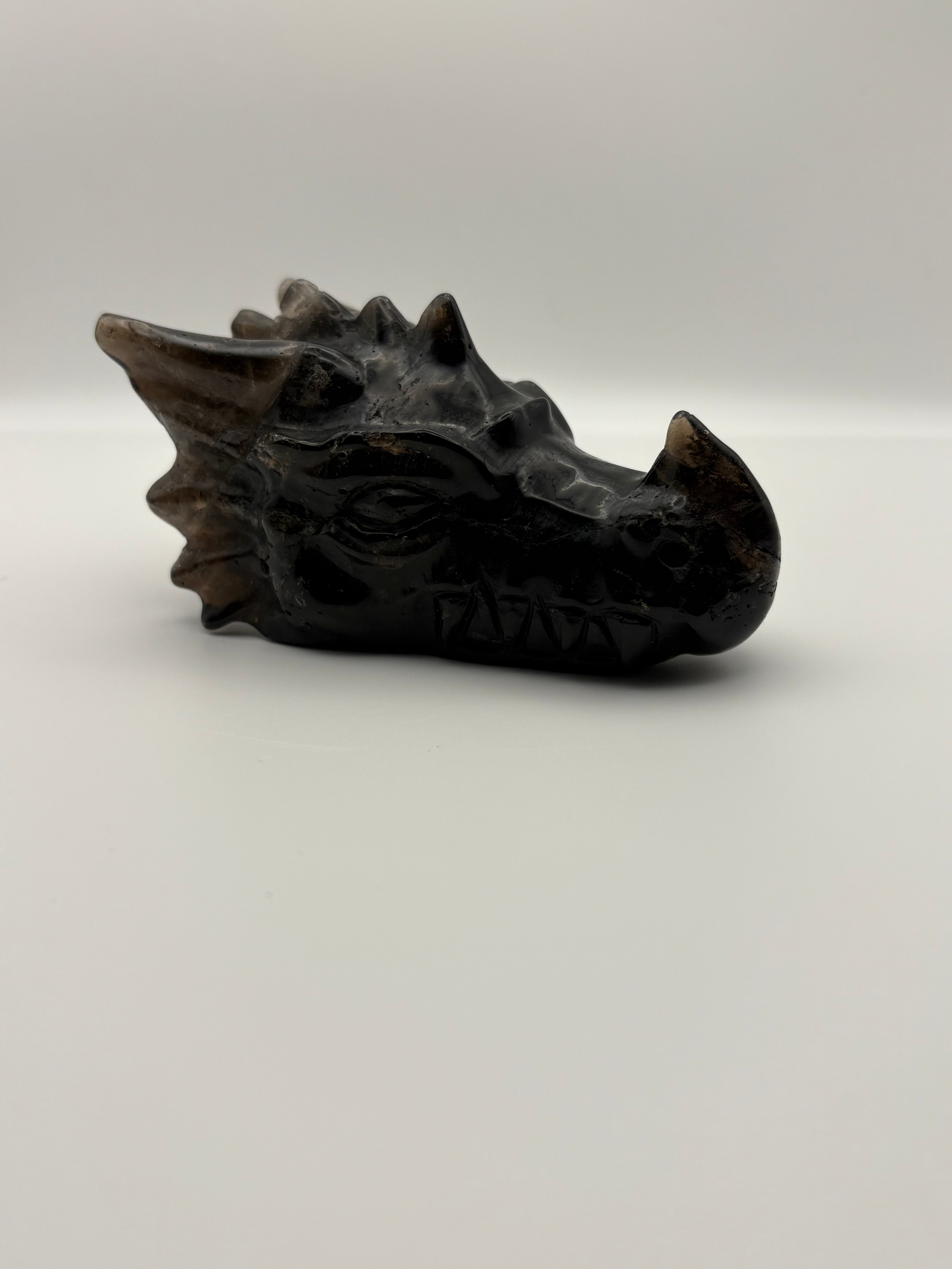 Medium Sized Smoky Quartz Dragon Skull