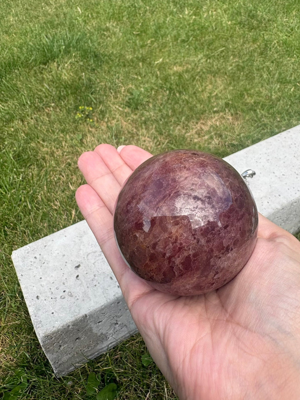 Strawberry quartz spheres
