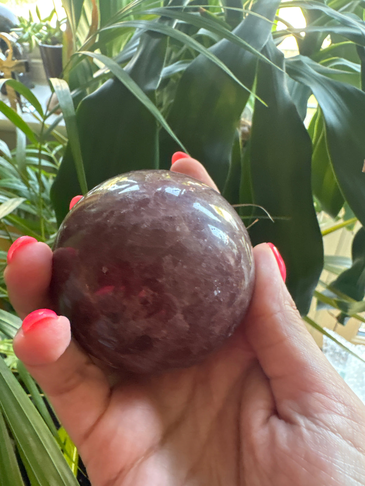 Strawberry quartz spheres