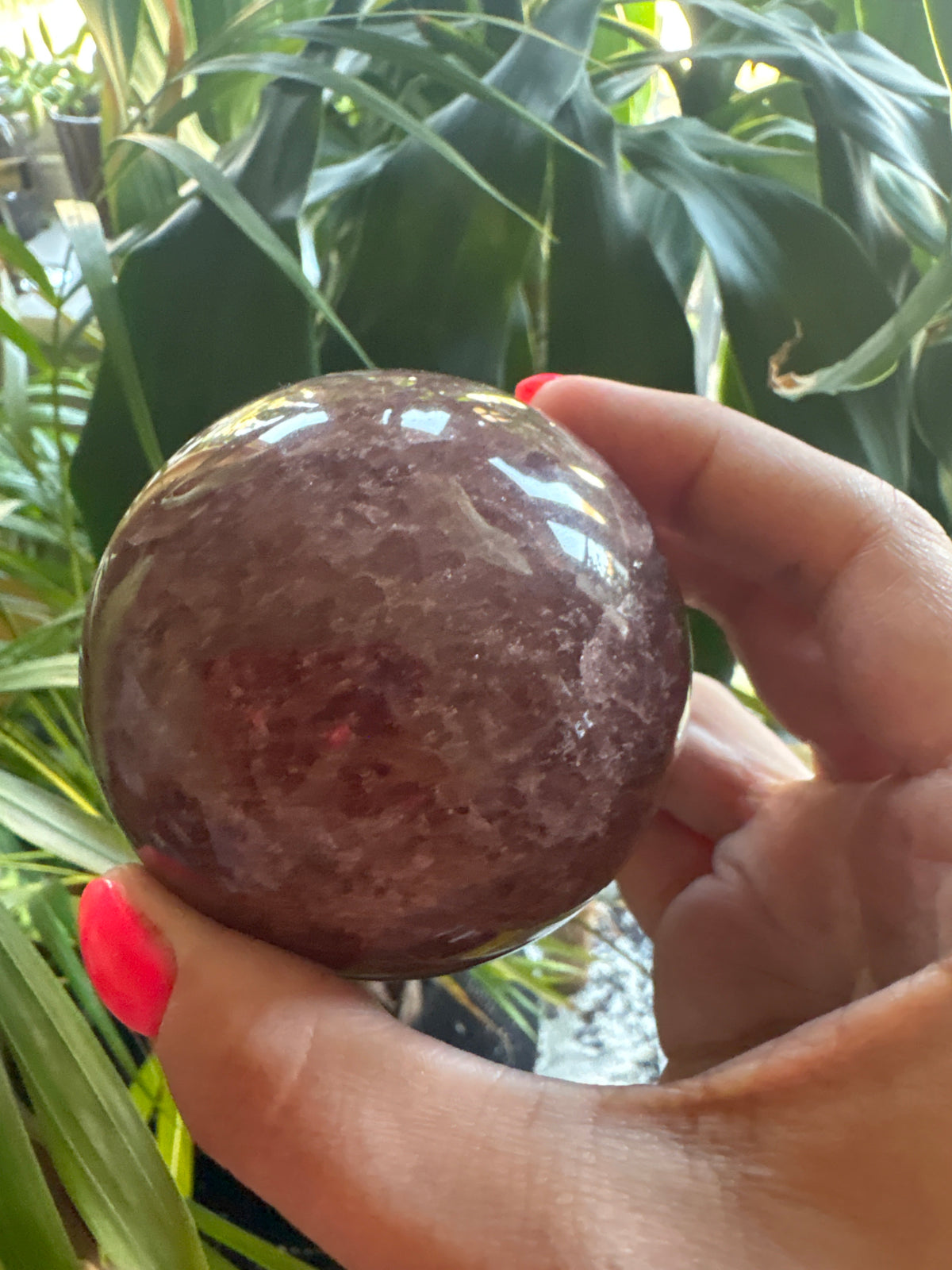 Strawberry quartz spheres
