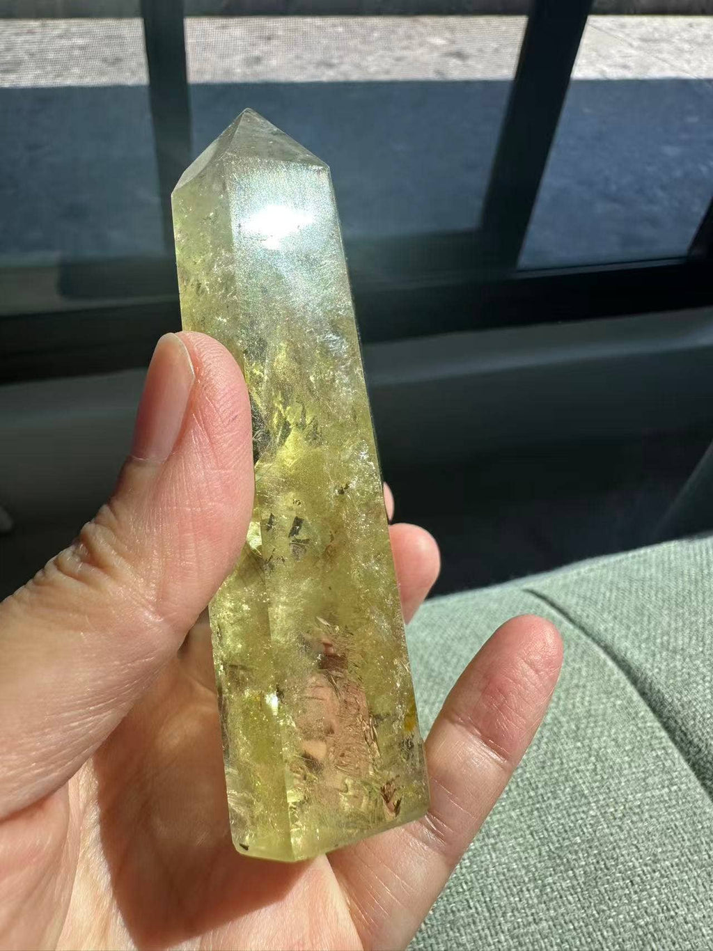 AAAA Premium Citrine Tower w Rainbow + Sparkle from Brazil - Vibration Natural Citrine Point for Abundance - Brazilian Citrine Crystal #2