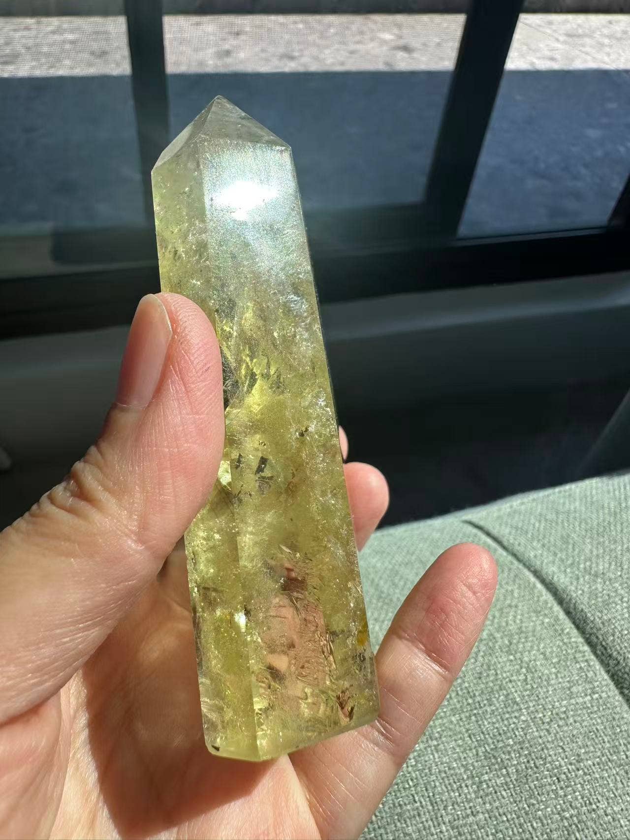 AAAA Premium Citrine Tower w Rainbow + Sparkle from Brazil - Vibration Natural Citrine Point for Abundance - Brazilian Citrine Crystal #2