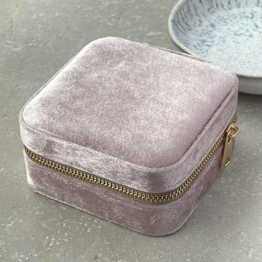 Square Jewellery Storage Box With Velvet Exterior