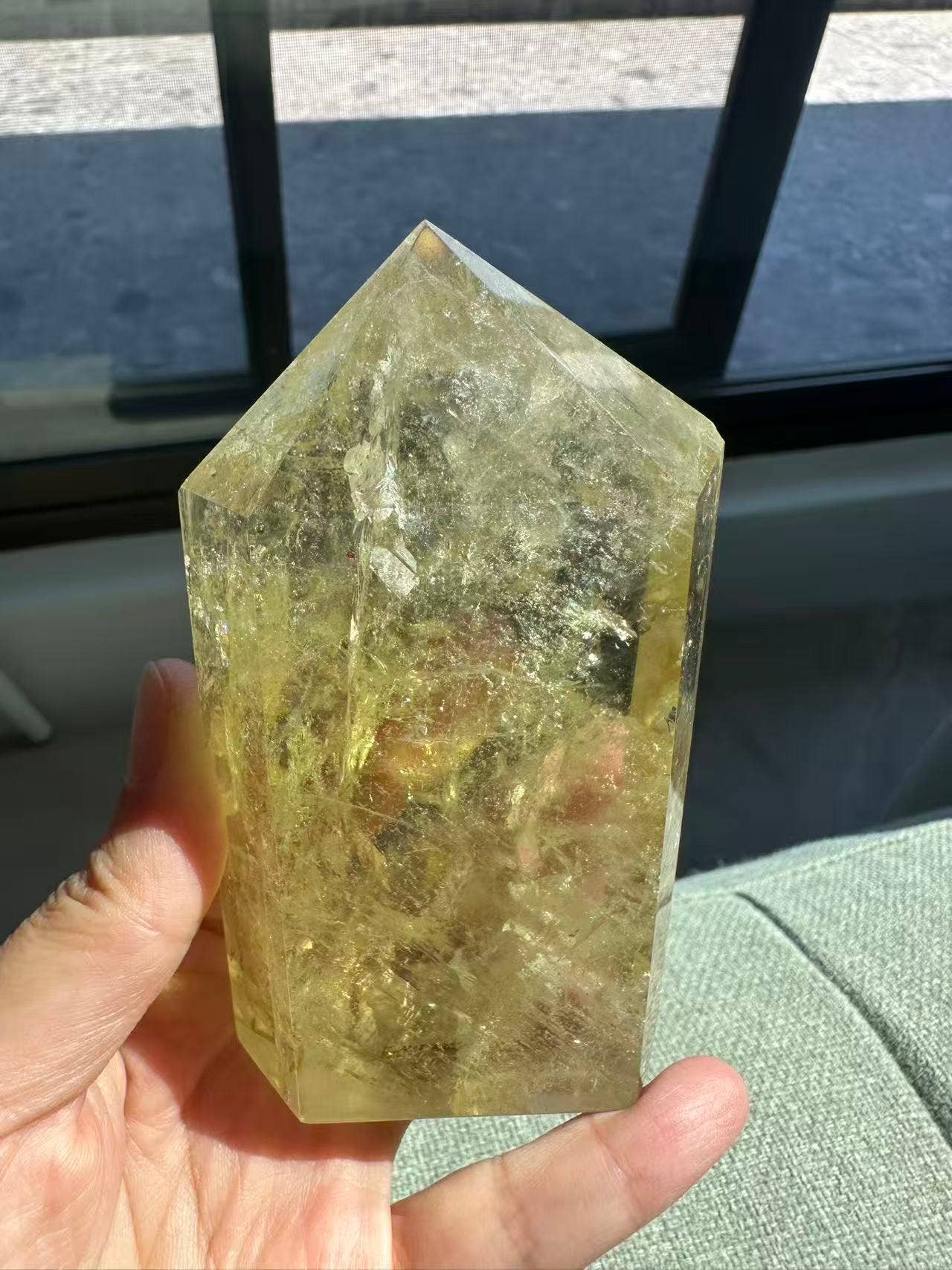AAAA Premium Citrine Tower w Rainbow + Sparkle from Brazil - Vibration Natural Citrine Point for Abundance - Brazilian Citrine Crystal #2