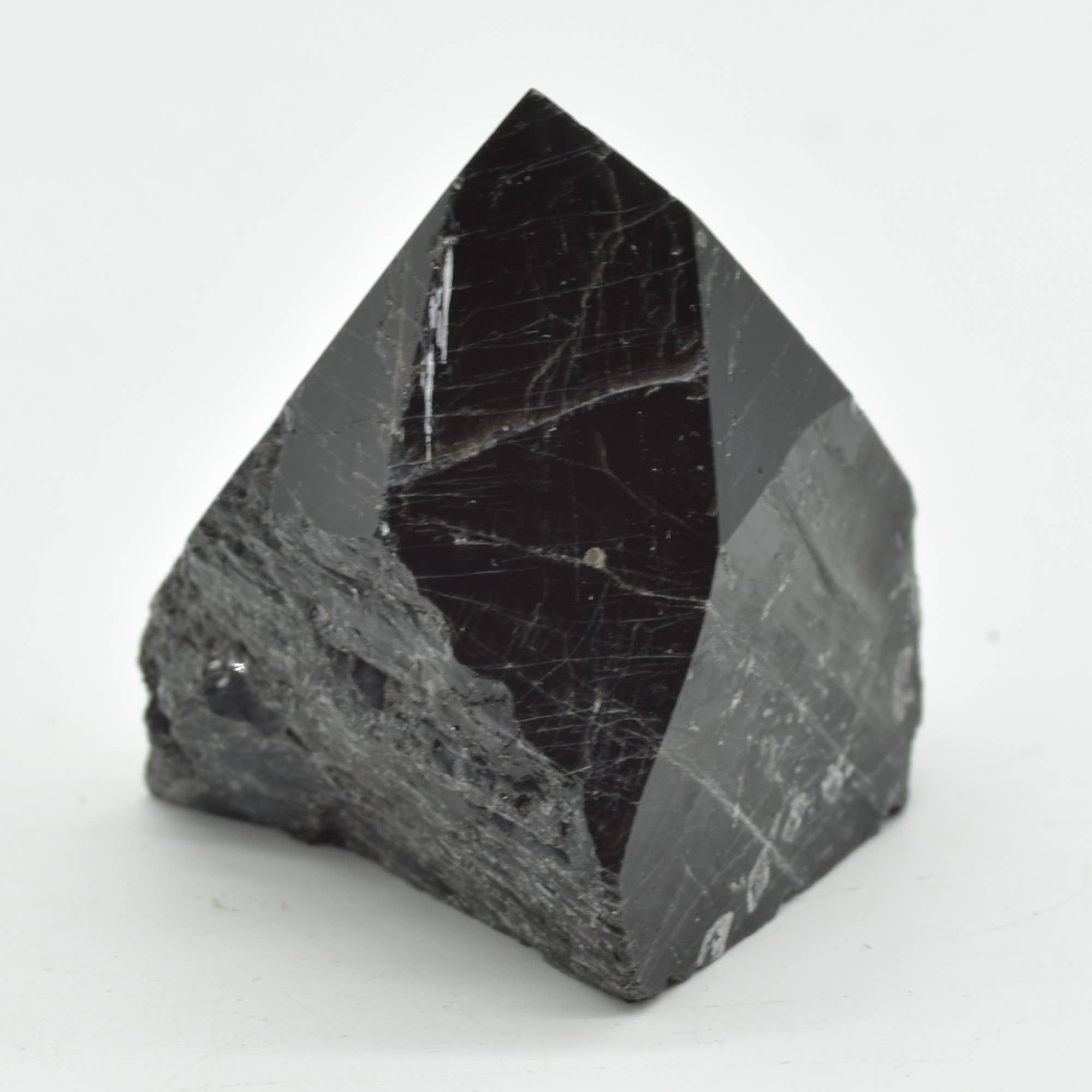 Polished Black Tourmaline Crystal Freeform Point - 182 G #13