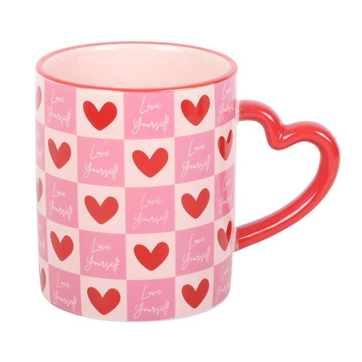Love Yourself Mug with Heart Handle