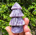 Purple tree carved fairy stone crystal carving forest gift