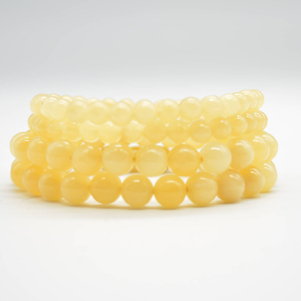 Natural Aragonite Gemstone Round Beads Bracelet