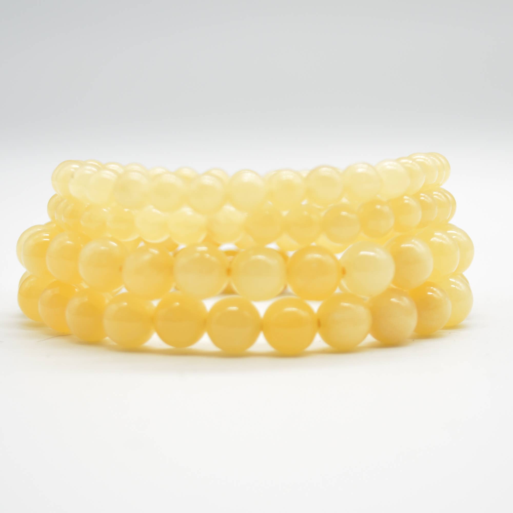 Natural Aragonite Gemstone Round Beads Bracelet