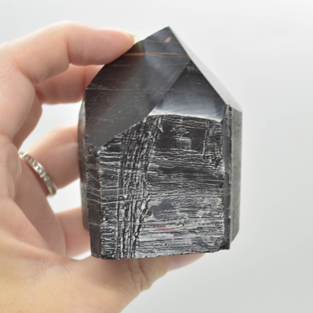 Polished Black Tourmaline Crystal Point - 322 g #23