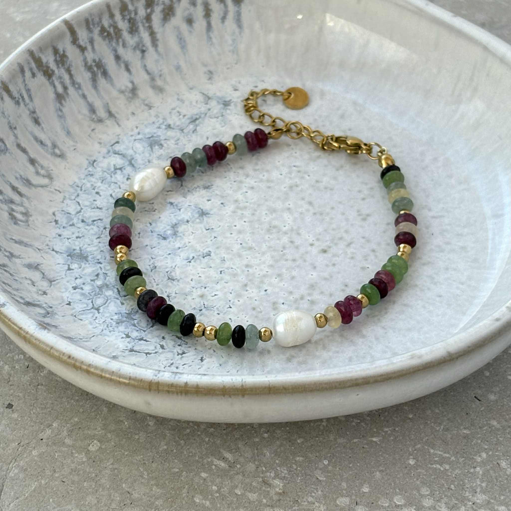 Tarnish Resistant Multi-colour Beaded Bracelet