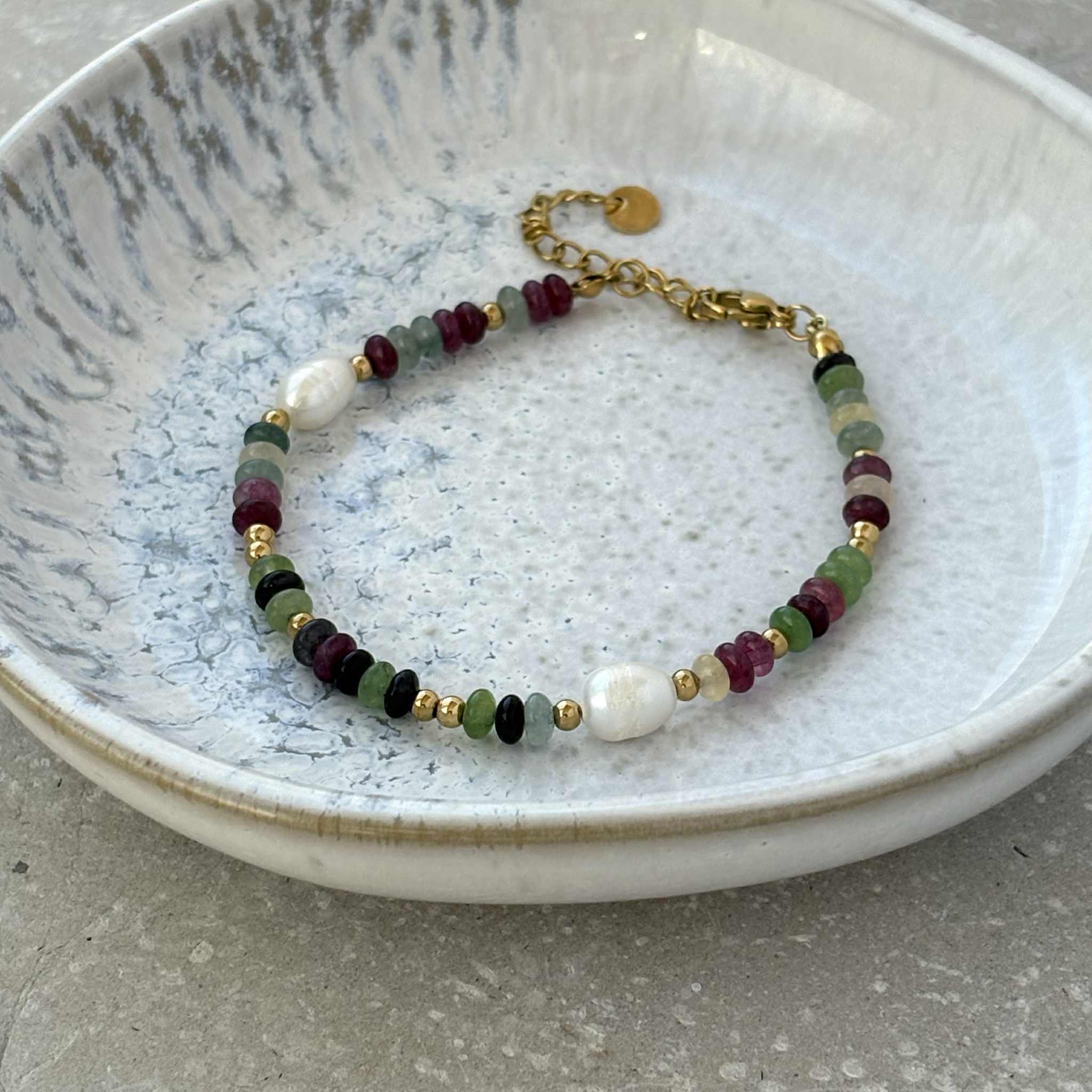 Tarnish Resistant Multi-colour Beaded Bracelet