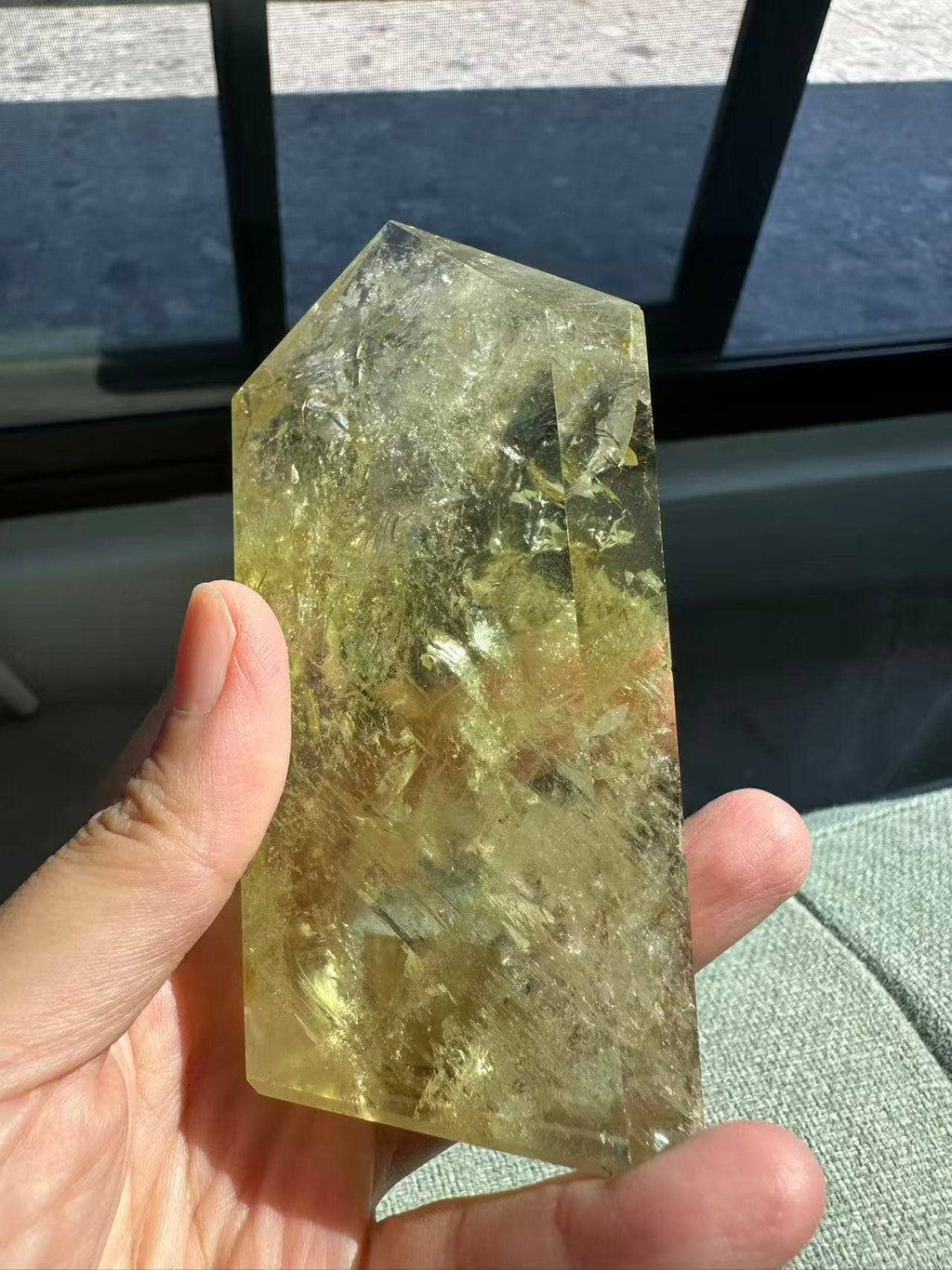 AAAA Premium Citrine Tower w Rainbow + Sparkle from Brazil - Vibration Natural Citrine Point for Abundance - Brazilian Citrine Crystal #2