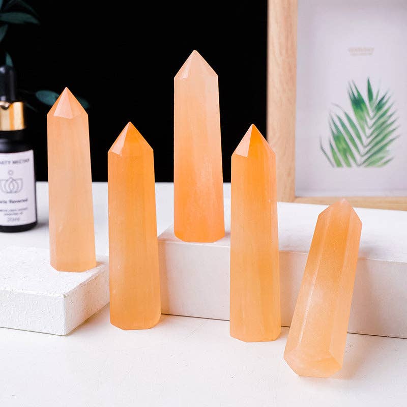 Orange Selenite Tower - Uplifting Energy & Harmony