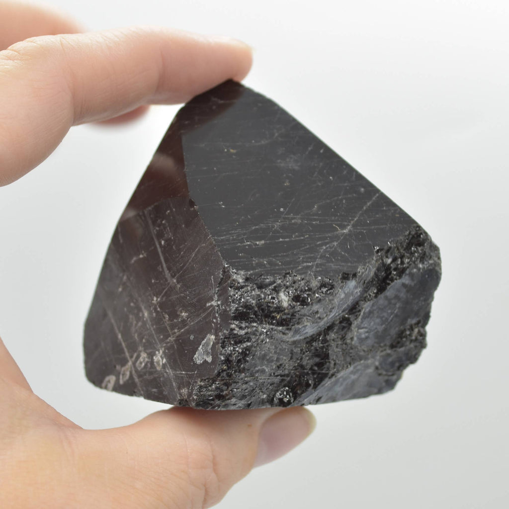 Polished Black Tourmaline Crystal Freeform Point - 182 G #13