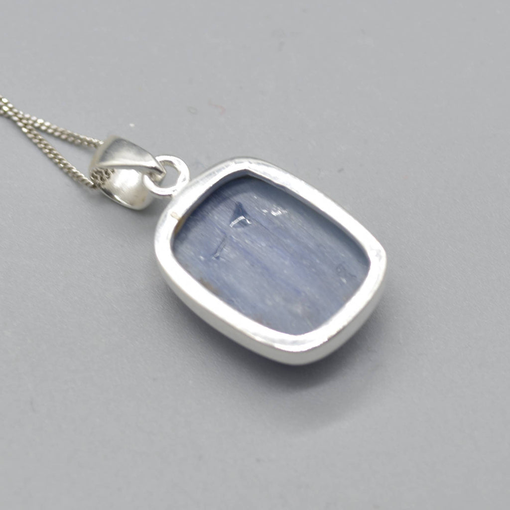 Blue Kyanite Rectangular Pendant in Sterling Silver