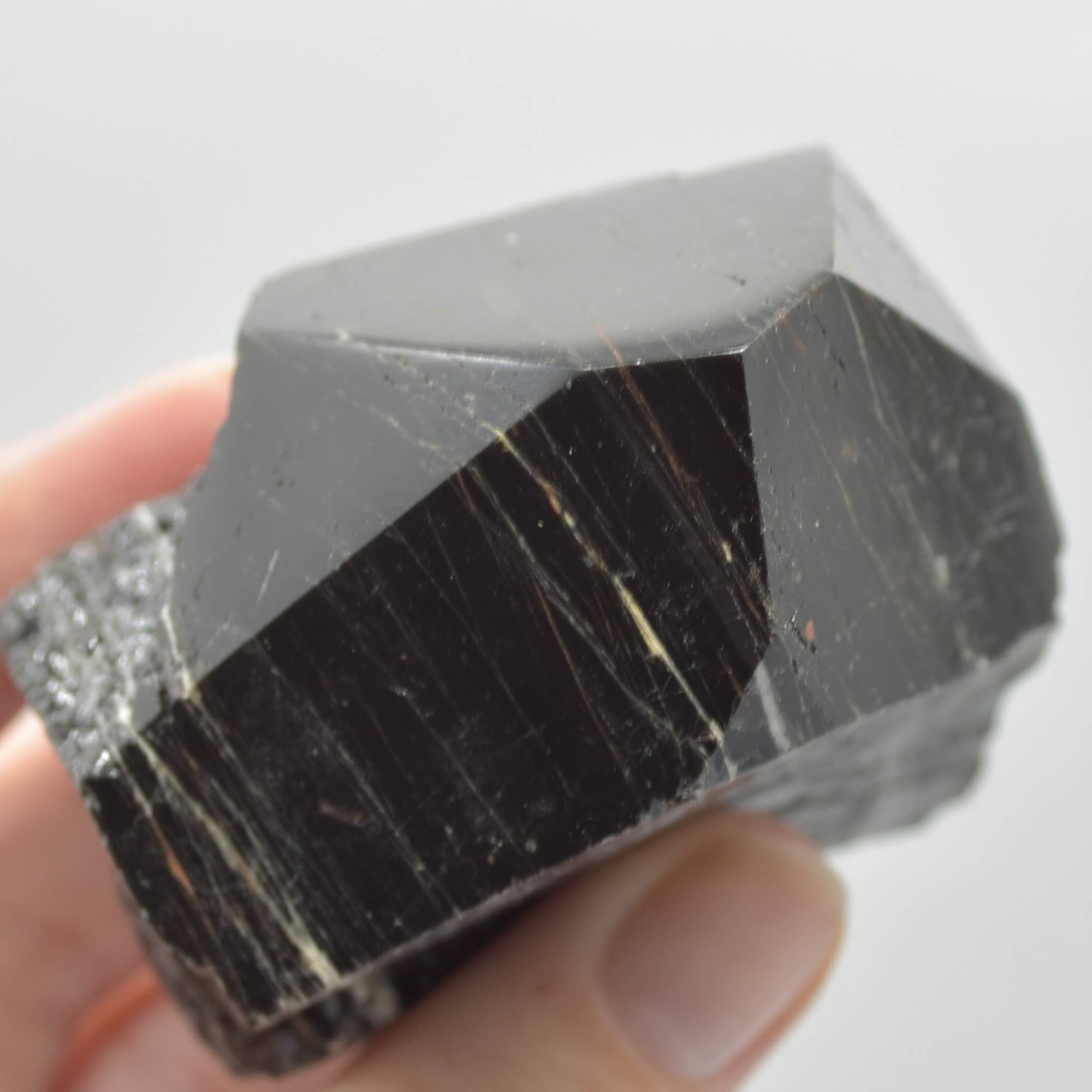 Polished Black Tourmaline Crystal Freeform Point - 192 G #09