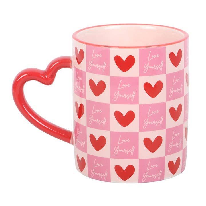 Love Yourself Mug with Heart Handle