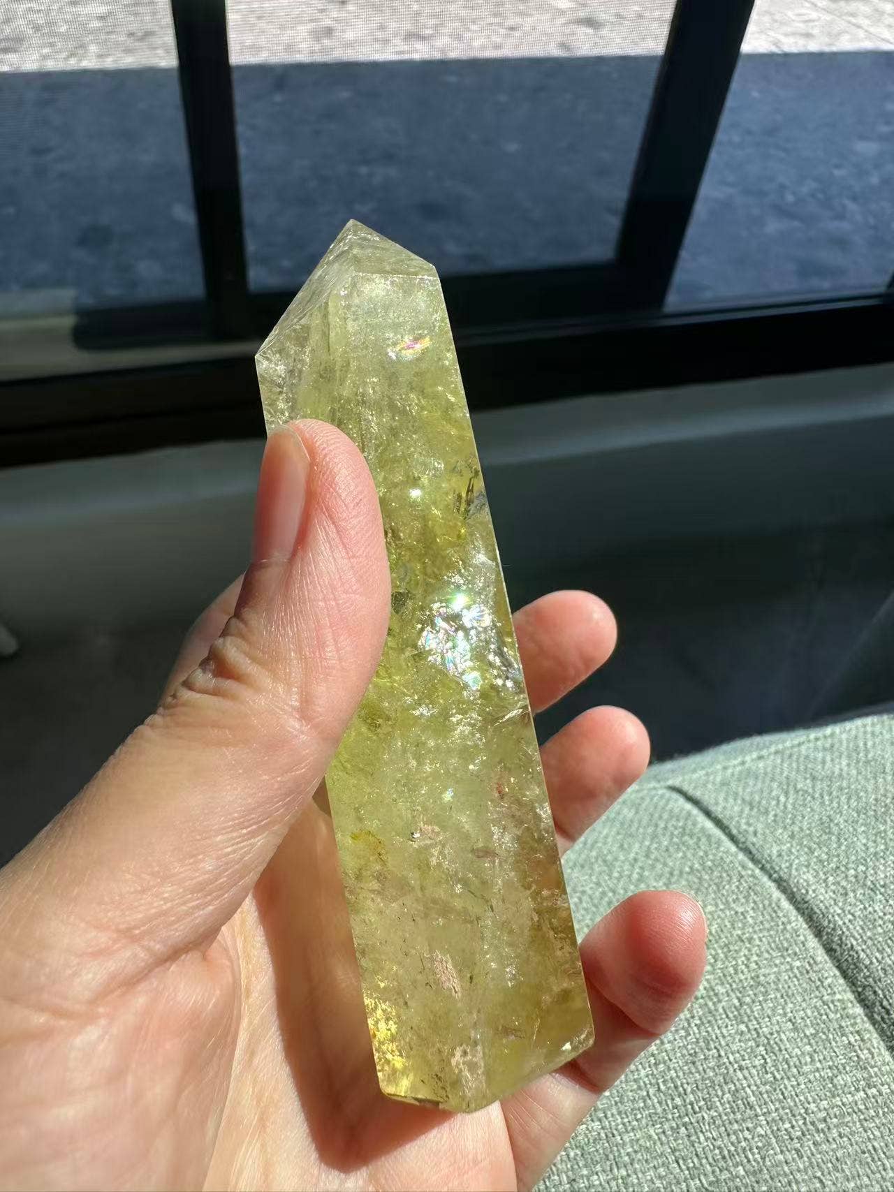 AAAA Premium Citrine Tower w Rainbow + Sparkle from Brazil - Vibration Natural Citrine Point for Abundance - Brazilian Citrine Crystal #2