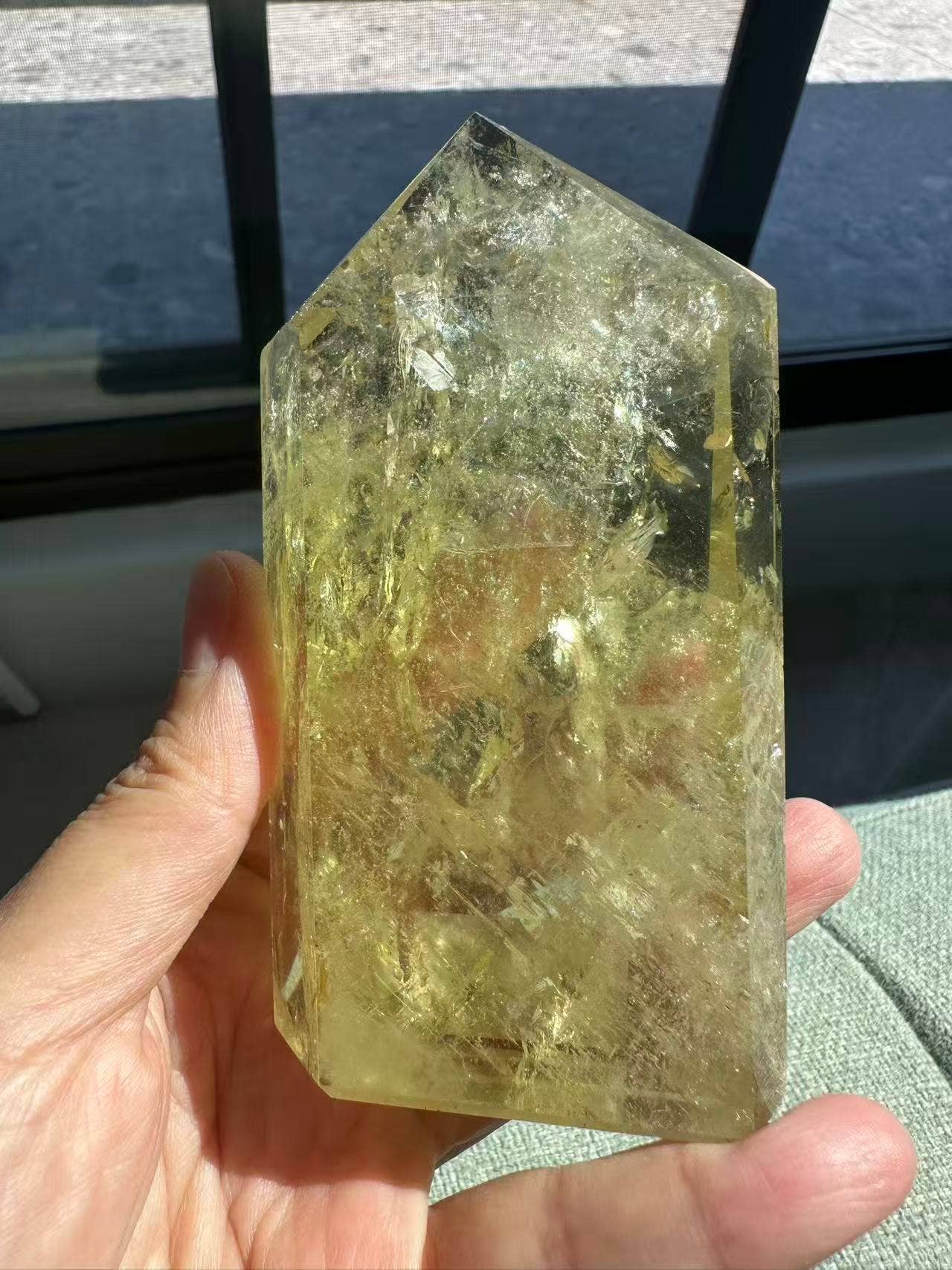 AAAA Premium Citrine Tower w Rainbow + Sparkle from Brazil - Vibration Natural Citrine Point for Abundance - Brazilian Citrine Crystal #2