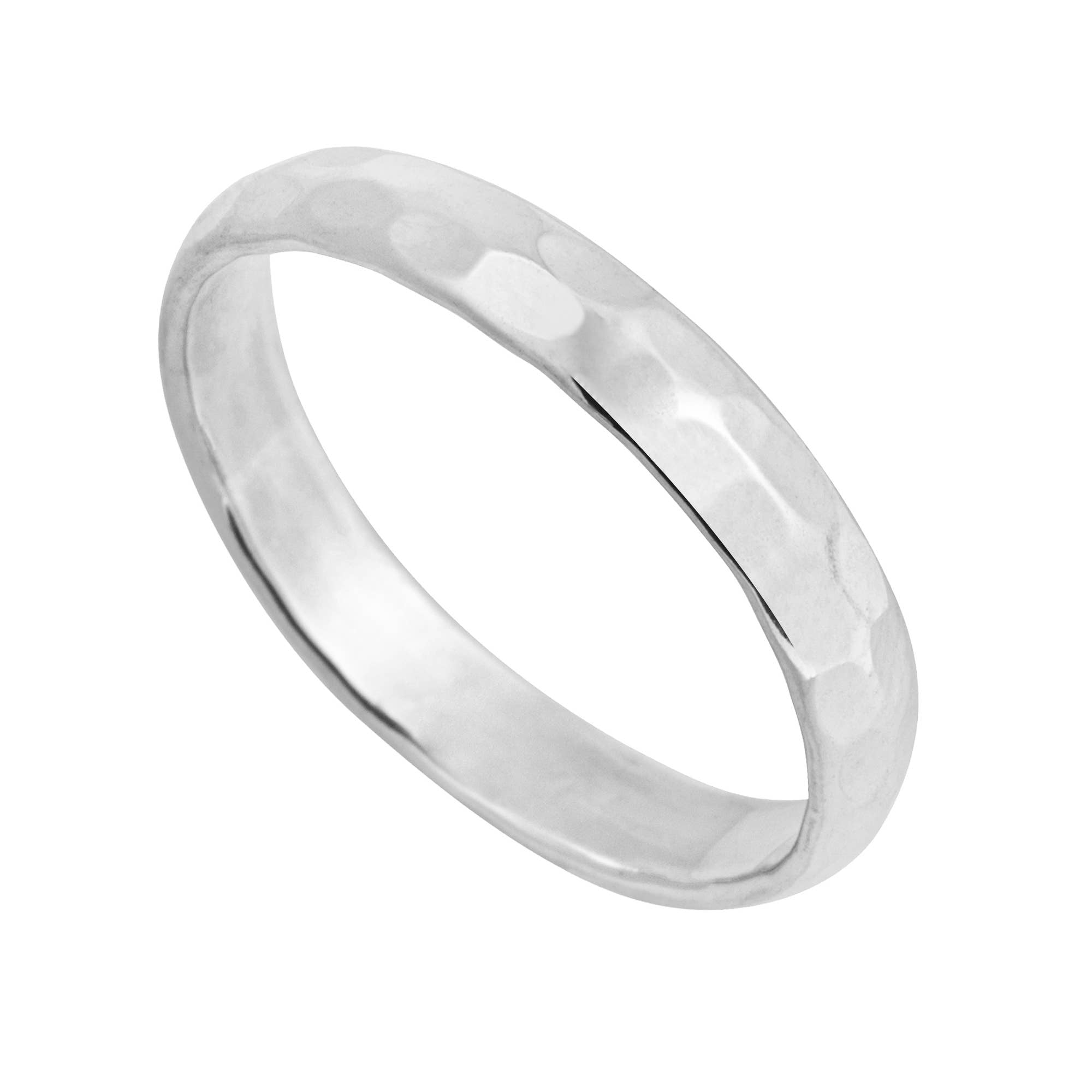 Beautiful 925 Silver Hammered Band Ring (USA-DDP)