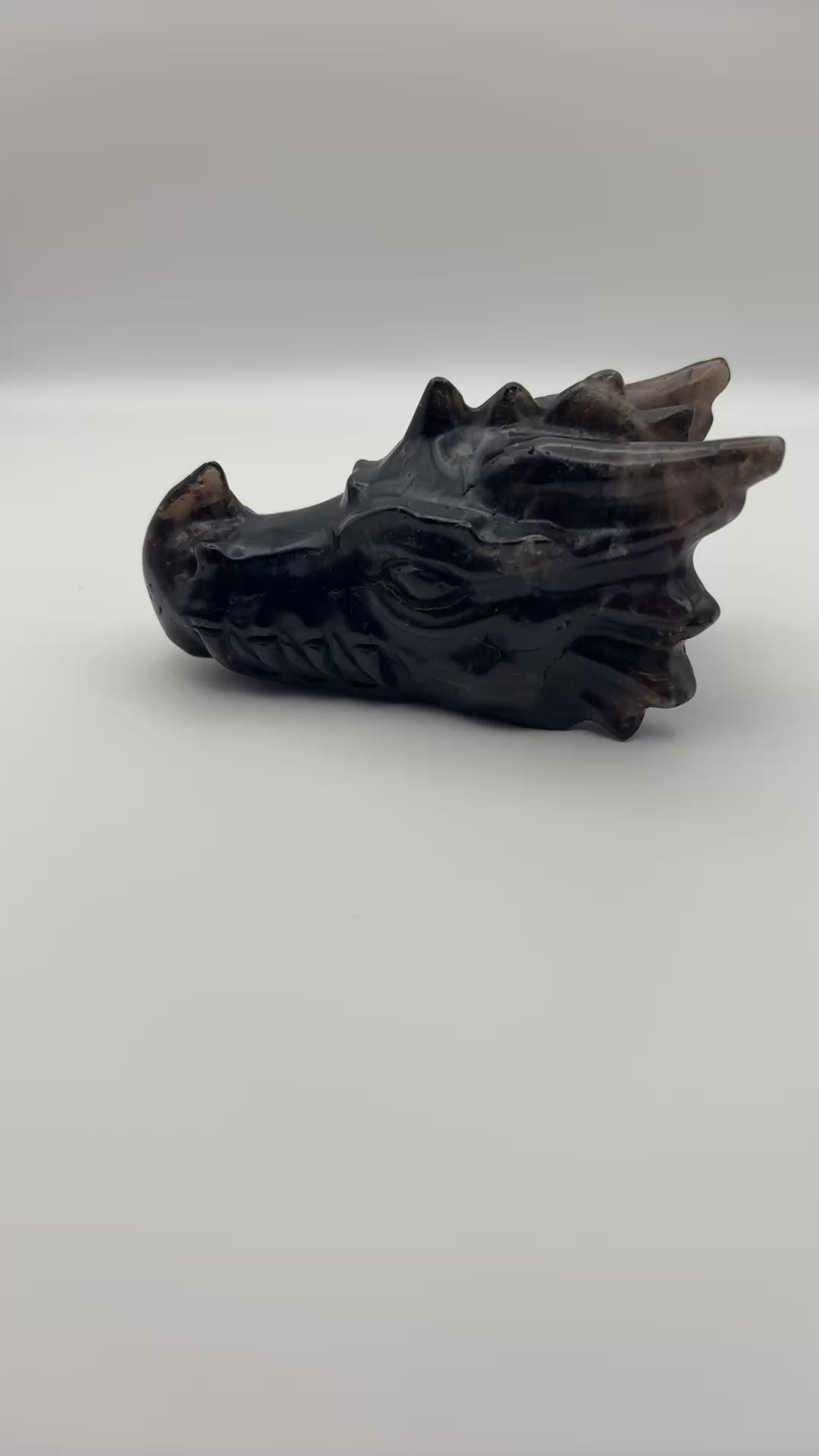 Medium Sized Smoky Quartz Dragon Skull